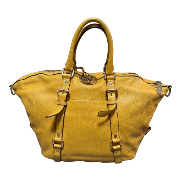 Michael Kors Hamilton North-South Yellow Pebble Leather Tote Bag - Picture 12 of 14